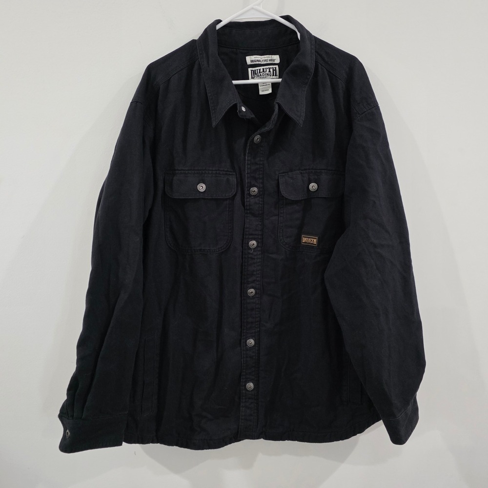 Duluth Mens Shirt Jacket Adult 3XL Black Fire Hose Canvas Heavy Workwear